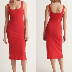 Andreea Ali x Skin Paparazzi Dress Red Ribbed Midi Tank ‎ Dress